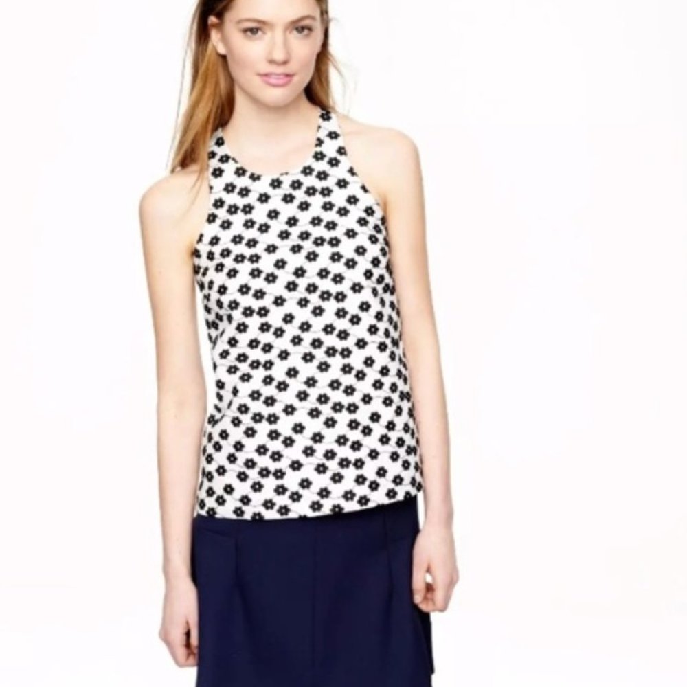 J.Crew Factory Floral Embroidered Racerback Tank